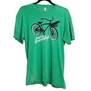 American Apparel 50/50 Bicycle Short Sleeve Graphic Tee Green Black Large